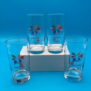 Vintage 1998 Nagano Winter Olympics Drinking Glasses – Set of 4 – Team Canada